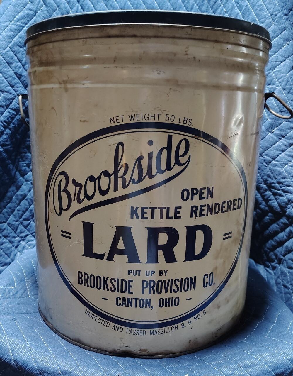 Vintage 50 lb Metal LARD tin